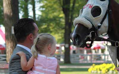 Horses up close at the Paddock at Saratoga