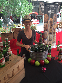 Vendor selling cider and spirits