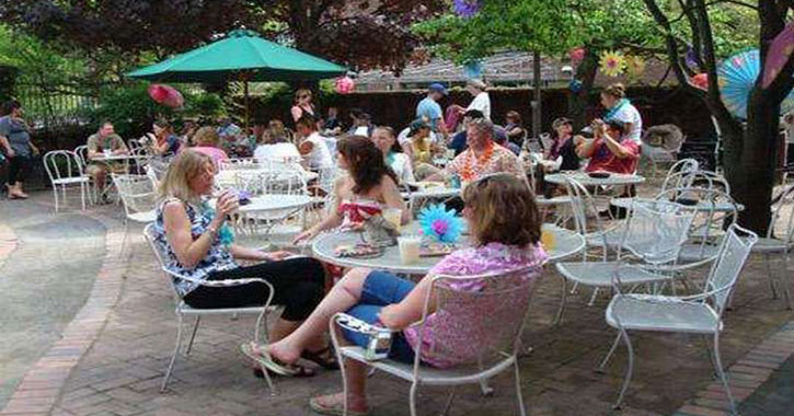people on the patio outside Gaffneys
