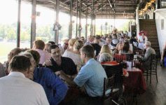 people dining at the track