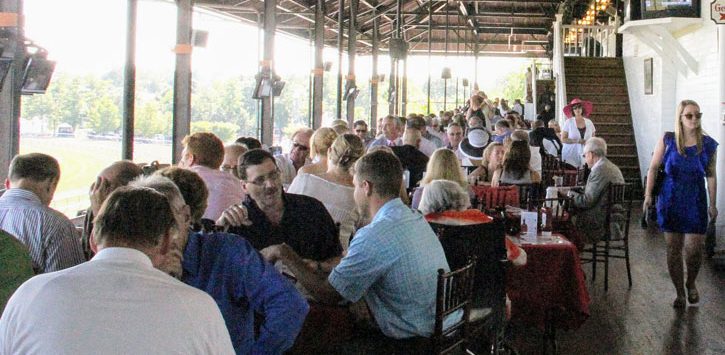 people dining at the track