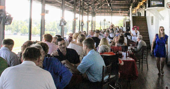 people dining at the track