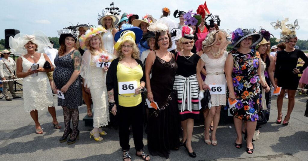 women in a hat contest